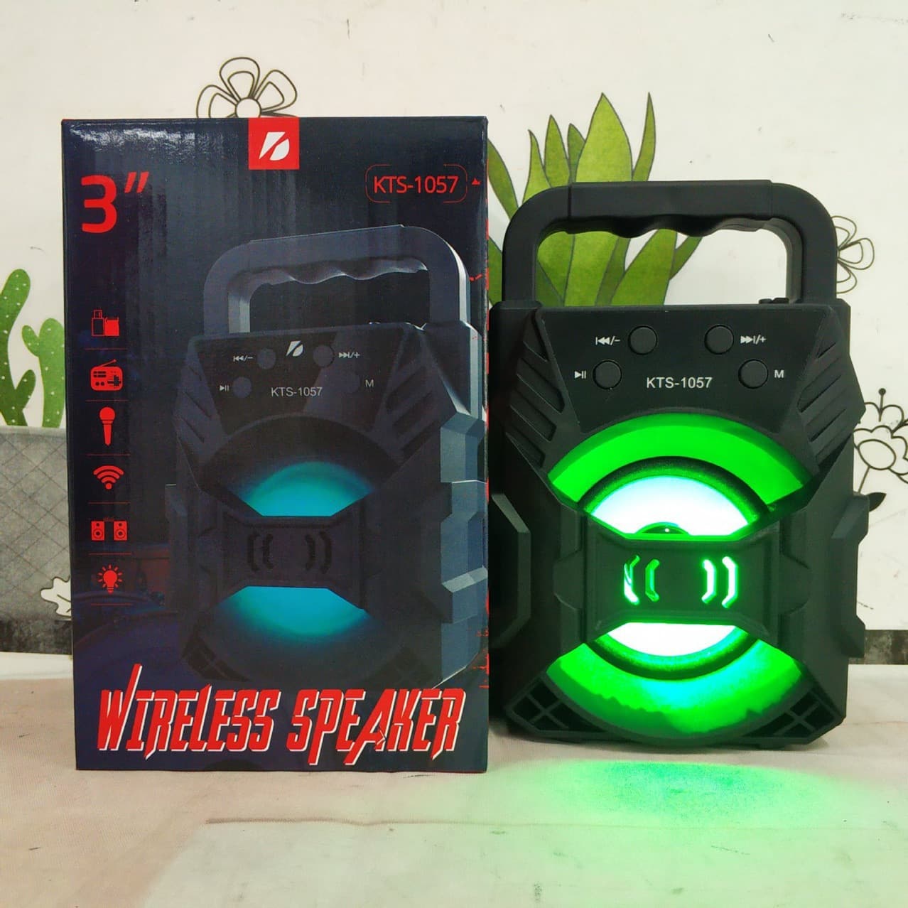 KTS-1057 Bluetooth Speaker Subwoofer Outdoor Portable Card-Insert Audio 3-Inch Speaker with Light Computer Speaker