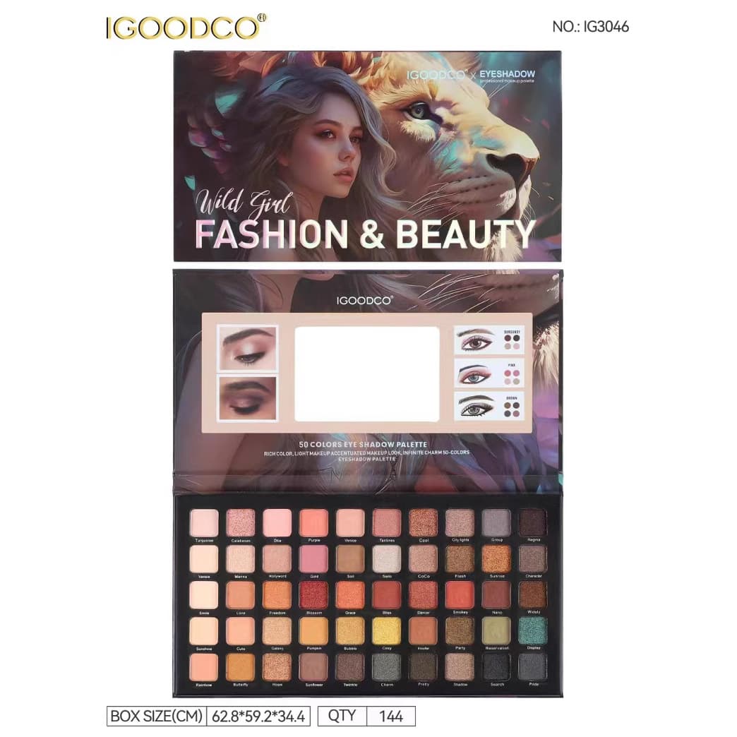[IGOODCO] Brand Source Factory 13064664661 - 50-Color Eyeshadow Palette Cosmetics Matte Cartoon