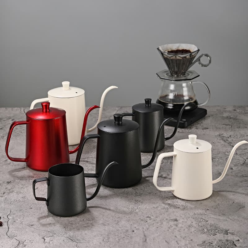Pour-over Coffee Kettle for Home, Gooseneck Kettle with Swan Neck, 304 Stainless Steel Long Spout, Fine Spout Kettle, 600ml