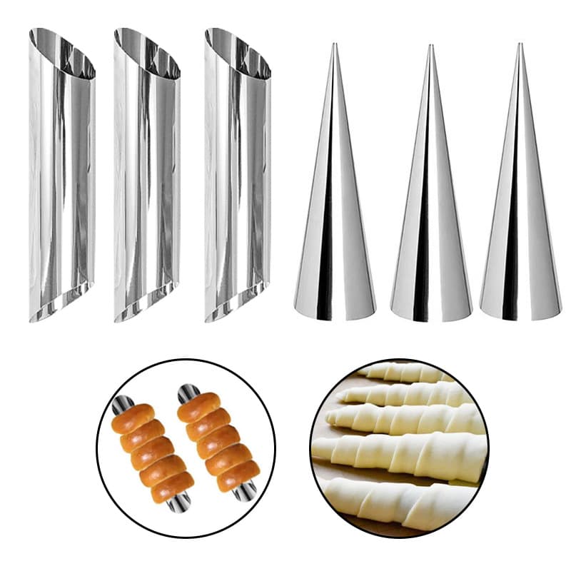 In Stock Large Tapered Danish Large Spiral Tube, Croissant Spiral Tube, Cone-Shaped DIY Baking Mold