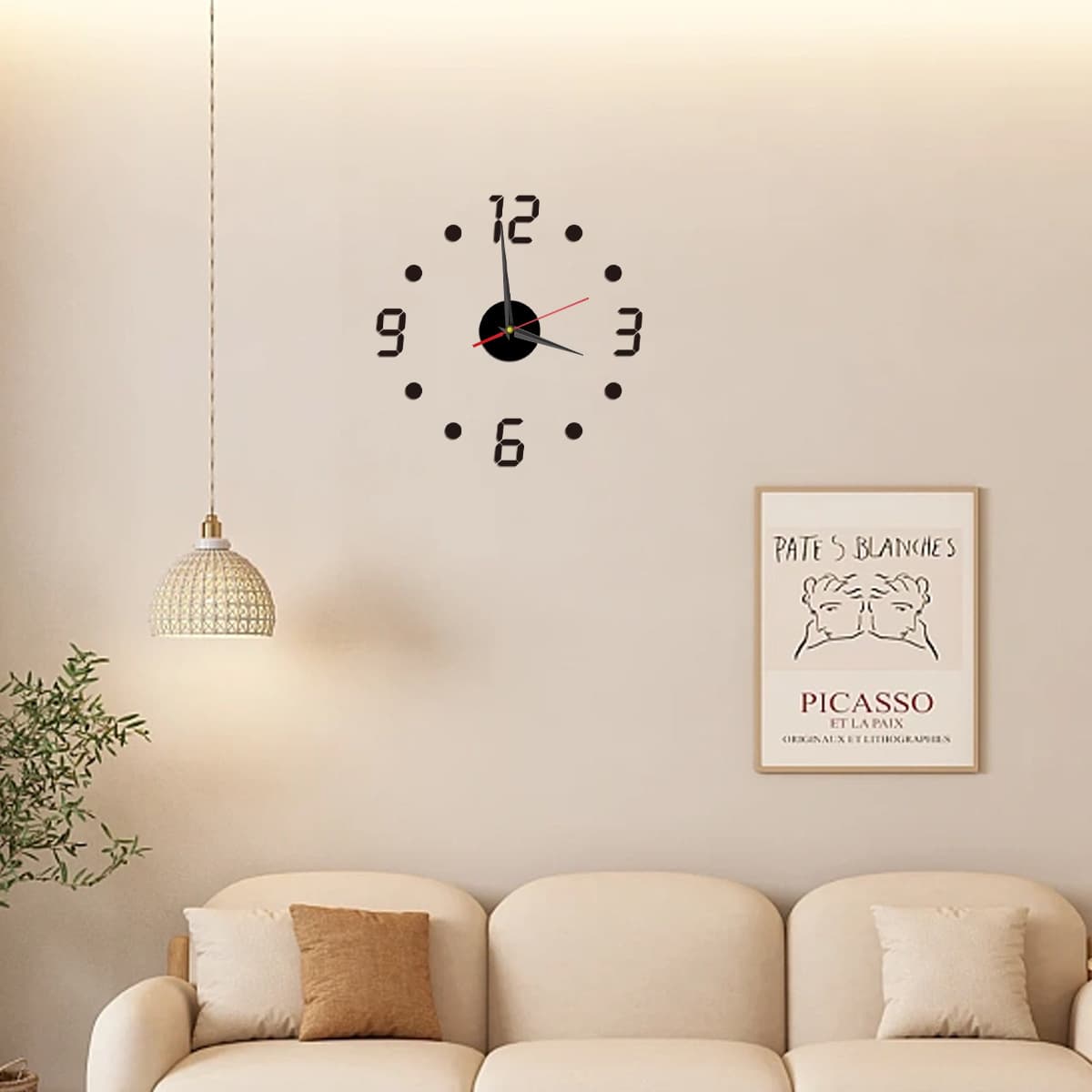 Nordic Minimalist Modern Creative Acrylic DIY Wall Clock Colorful Clock Living Room Decorative Wall Hanging Clock
