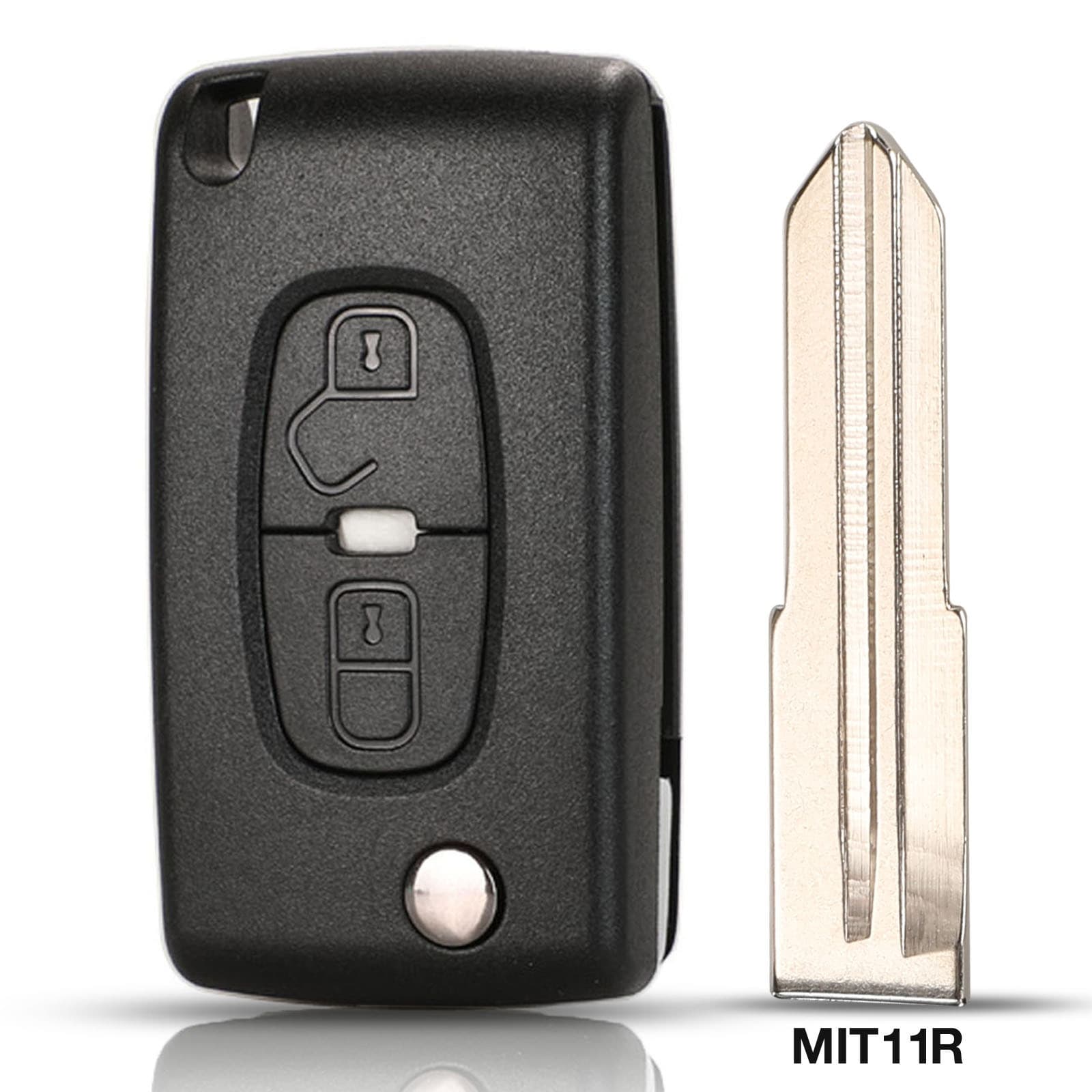 Universal Replacement Shell for Peugeot 307 Citroen 408 Remote Control Key without Seat Foldable 2-Key Metal Chip ABS Material