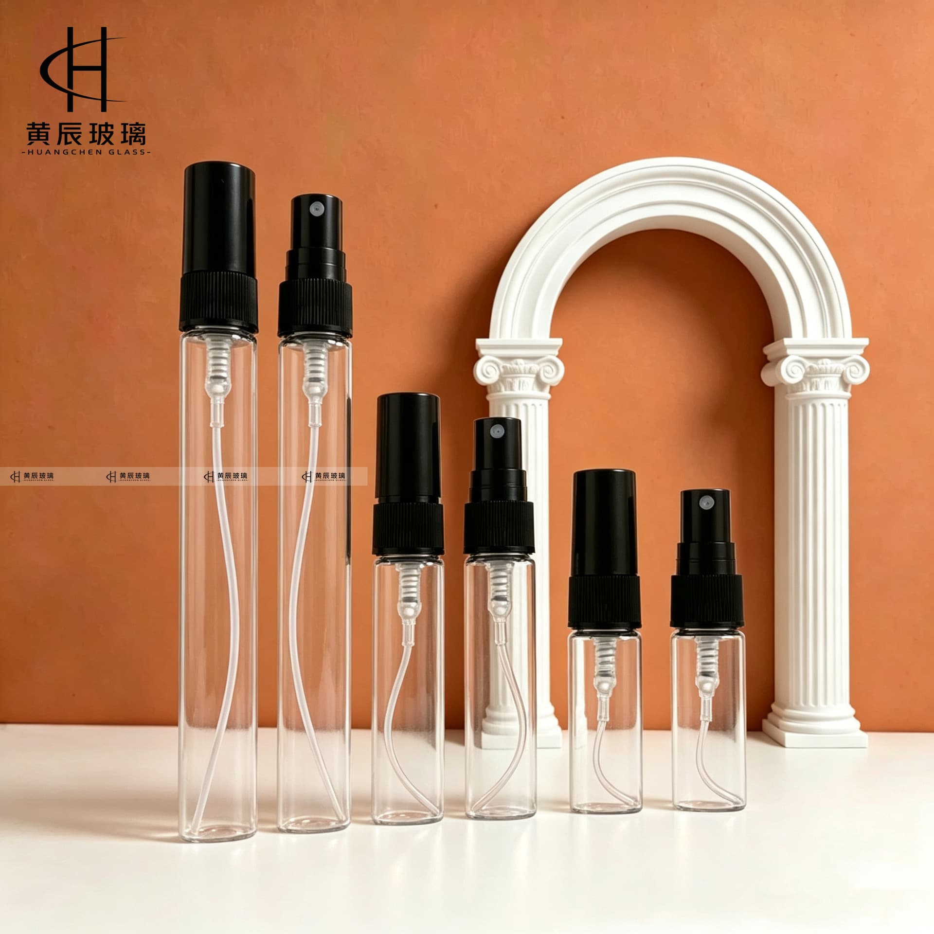 Ready supply 3ml 5ml 10ml spray bottle black spray head perfume sample bottle packaging empty glass bottle with draw tube