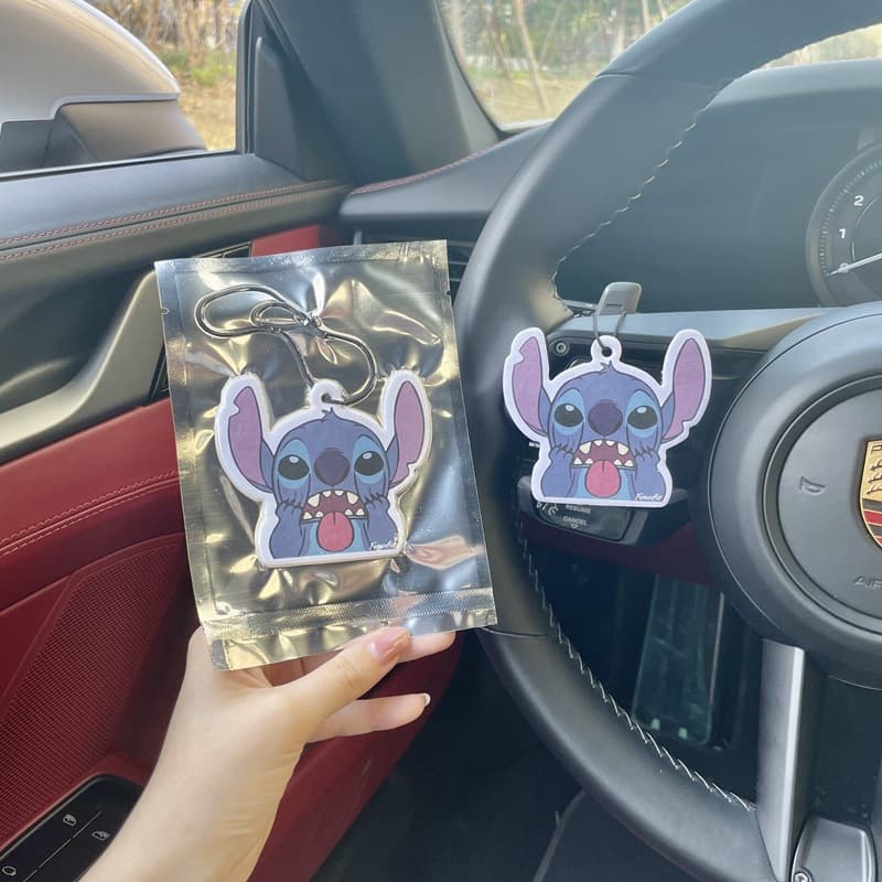 Stitch Cute Cartoon Car Air Freshener Long-Lasting Car Aroma Scented Sheet Interior Deodorizer Bulk Custom