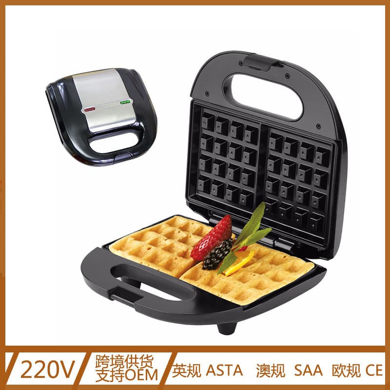 Luxury Stainless Steel Waffle Maker Bread Toast Sandwich Maker Night Snack Cross-Border Hot Sale British Standard Home Use