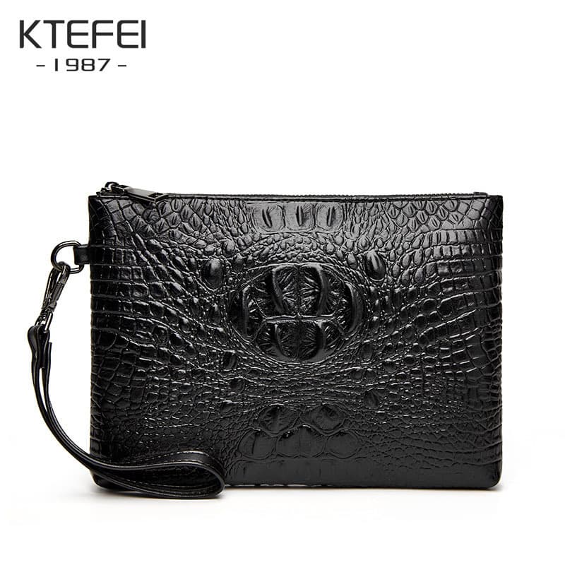Men's Crocodile Pattern Clutch Bag Organizer Bag Youth Handbag Amazon Hot Selling Waterproof Handheld Large Capacity