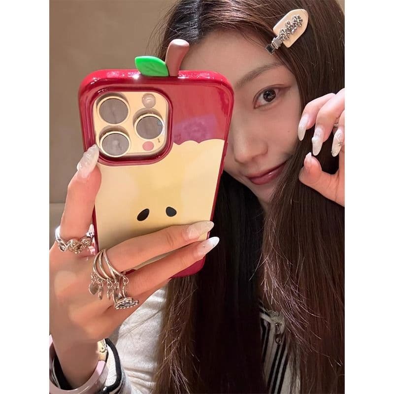 One apple core creative case for iPhone 16 Pro Max, iPhone 15 3D 14 personalized protective cover