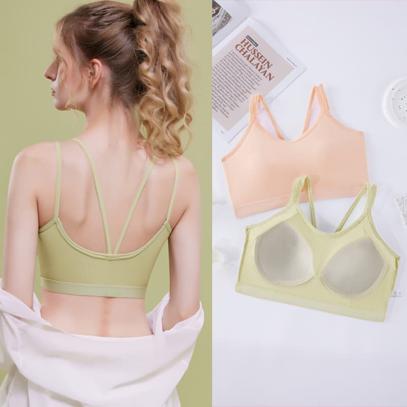 2025 New Ice Silk Seamless Beauty Back Camisole with Built-in Fixed Pads, Wire-Free Women's Bustier Tube Top