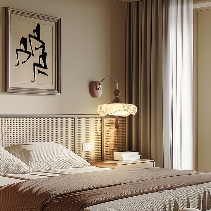 LED Song Aesthetic Chandelier Bedroom Table Lamp Aisle Corridor Wall Lamp Ancient Chinese Classical Fabric Bedside Lamp