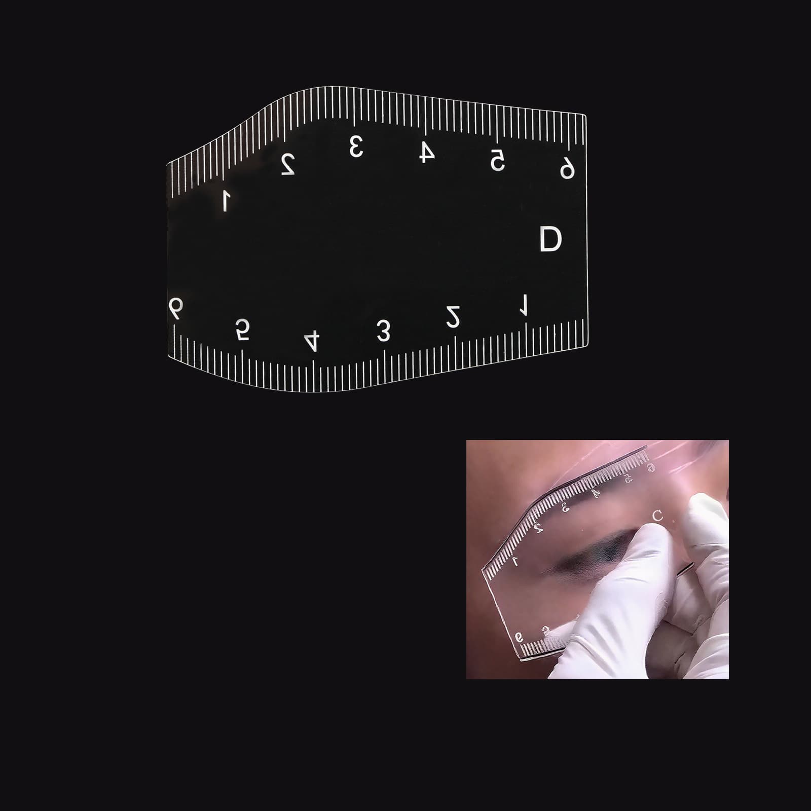 New Eyebrow Drawing Tool Ruler Symmetrical Quick Eyebrow Stencil Transparent Bendable Fit Eyebrow Shape Design Cross-border Embroidery