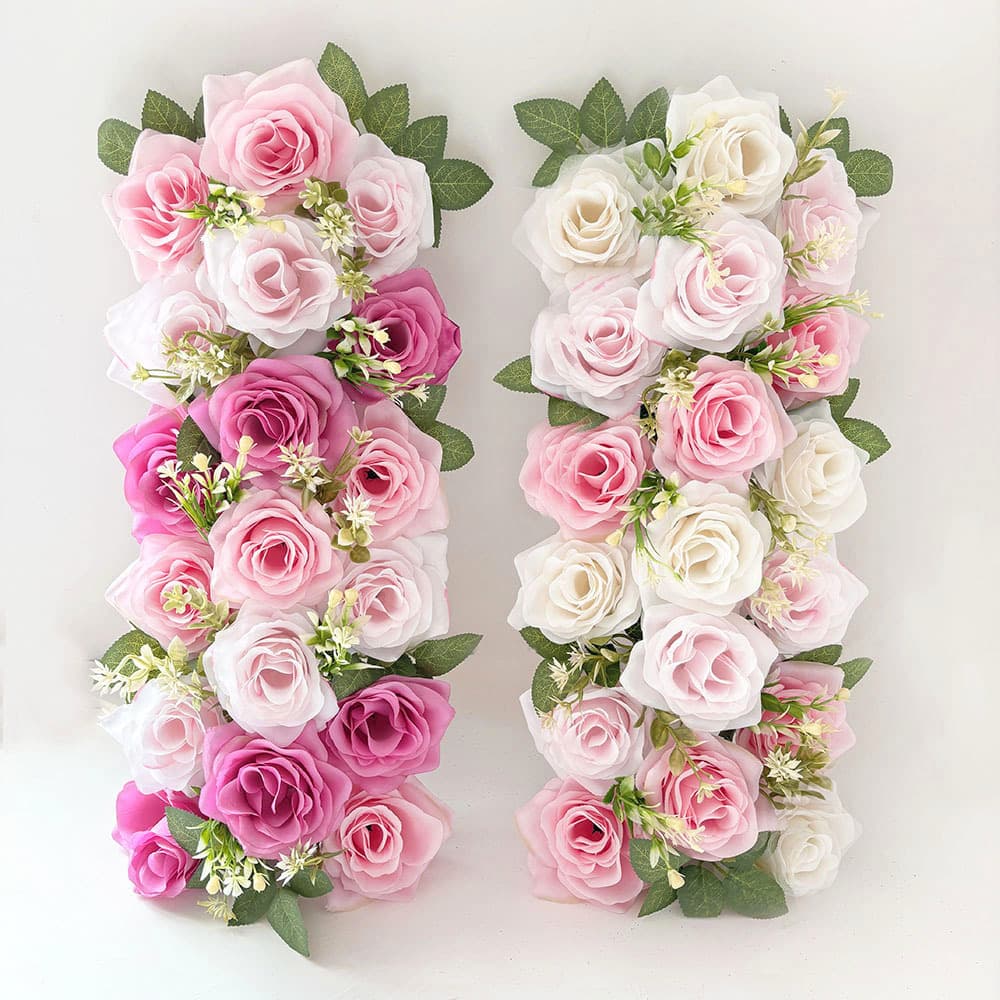 Wedding flower arrangement, wedding artificial flower strips, floor-to-ceiling runway flower arrangement, cross-border arch scene decorative floor arrangement