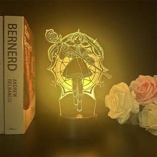 USB Night Light - Frieren: Beyond Journey's End 3D Transparent Warm LED Bedside Lamp Anime Figure Model