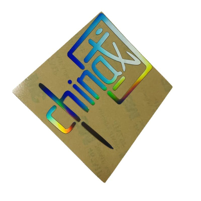 Metal Separation Sticker Logo Crystal Label Iridescent PET Label Hot Stamping Sticker Hollow Out Letter UV Transfer Sticker Label
