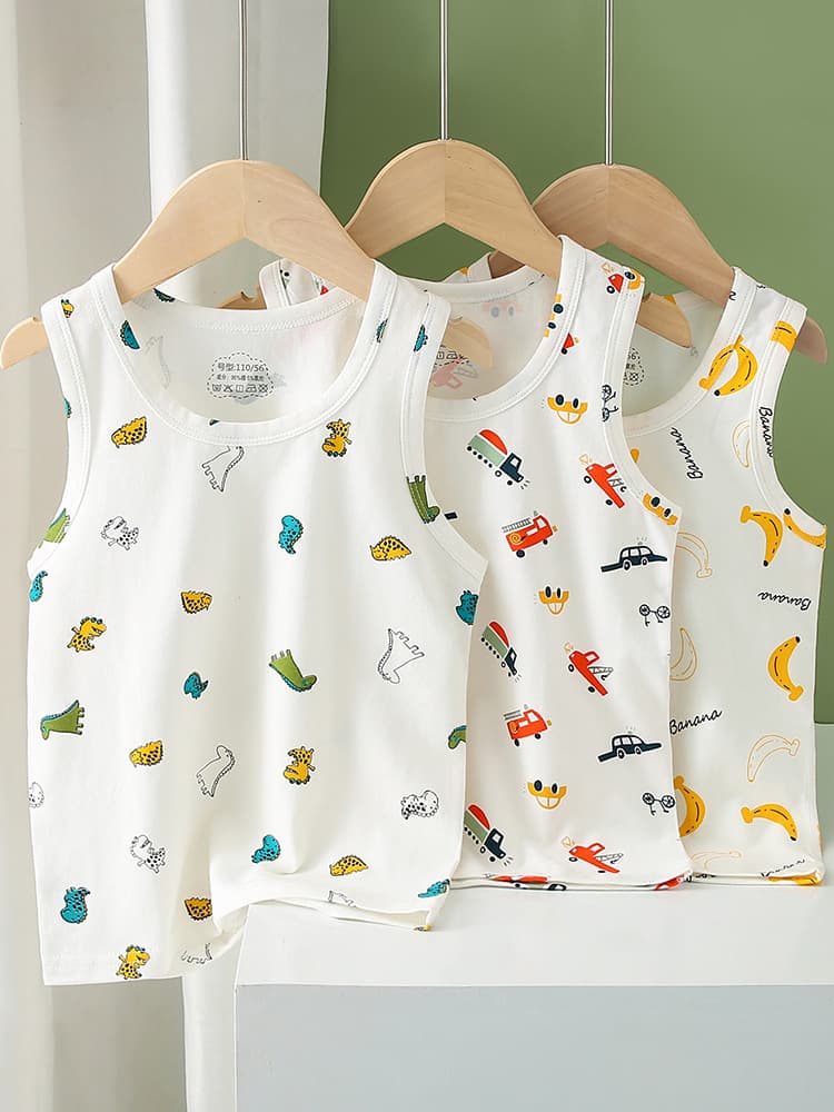 Girls' Cotton Vest Sleeveless Top Inner Wear Baby Outerwear Boys' Vest