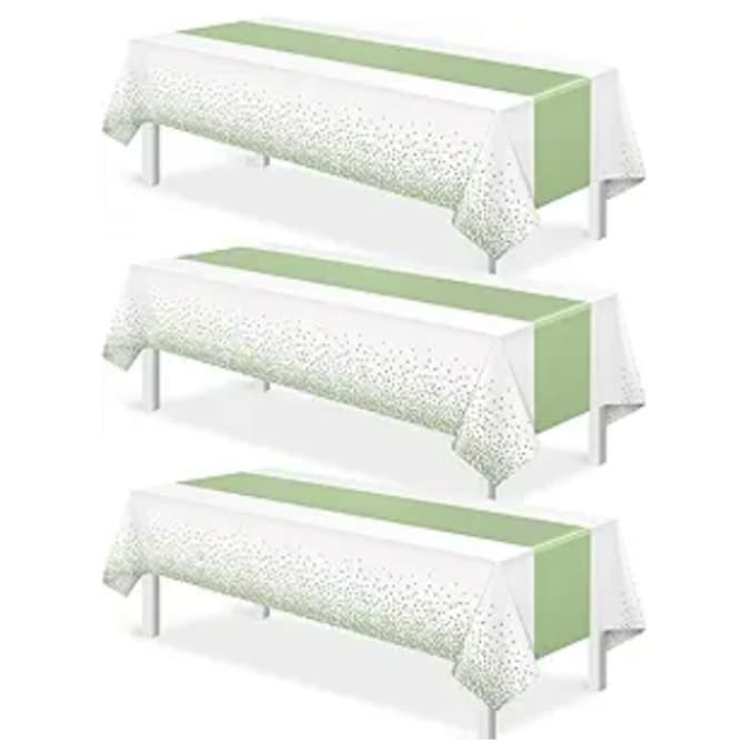 Cross-border New Disposable Printed Plastic Rectangular Oil-Resistant Tablecloths for Wedding Parties and Table Runners Wholesale