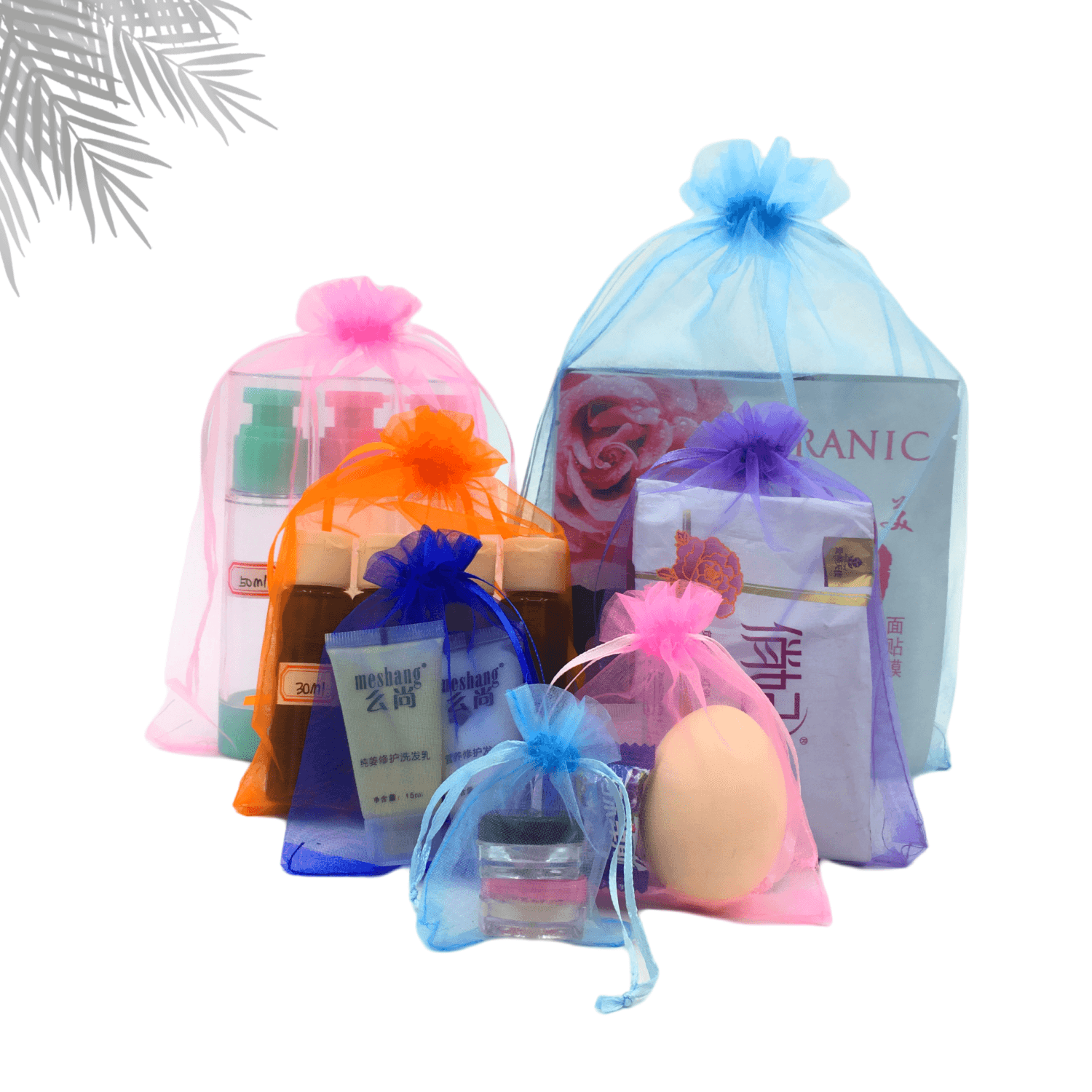 Multi-Color Organza Drawstring Bag, Cosmetic Sample Mesh Bag, Pearl Gauze Gift Bag, Gauze Bag
