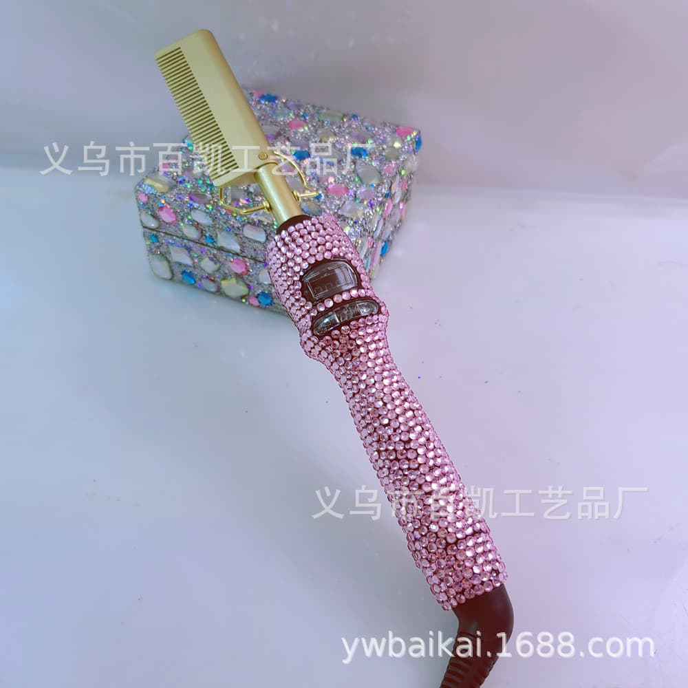 Cross-border Electric Hot Hair Brush Curling & Straightening Styling Tool Wet/Dry Use Multifunctional Electric Hair Straightener