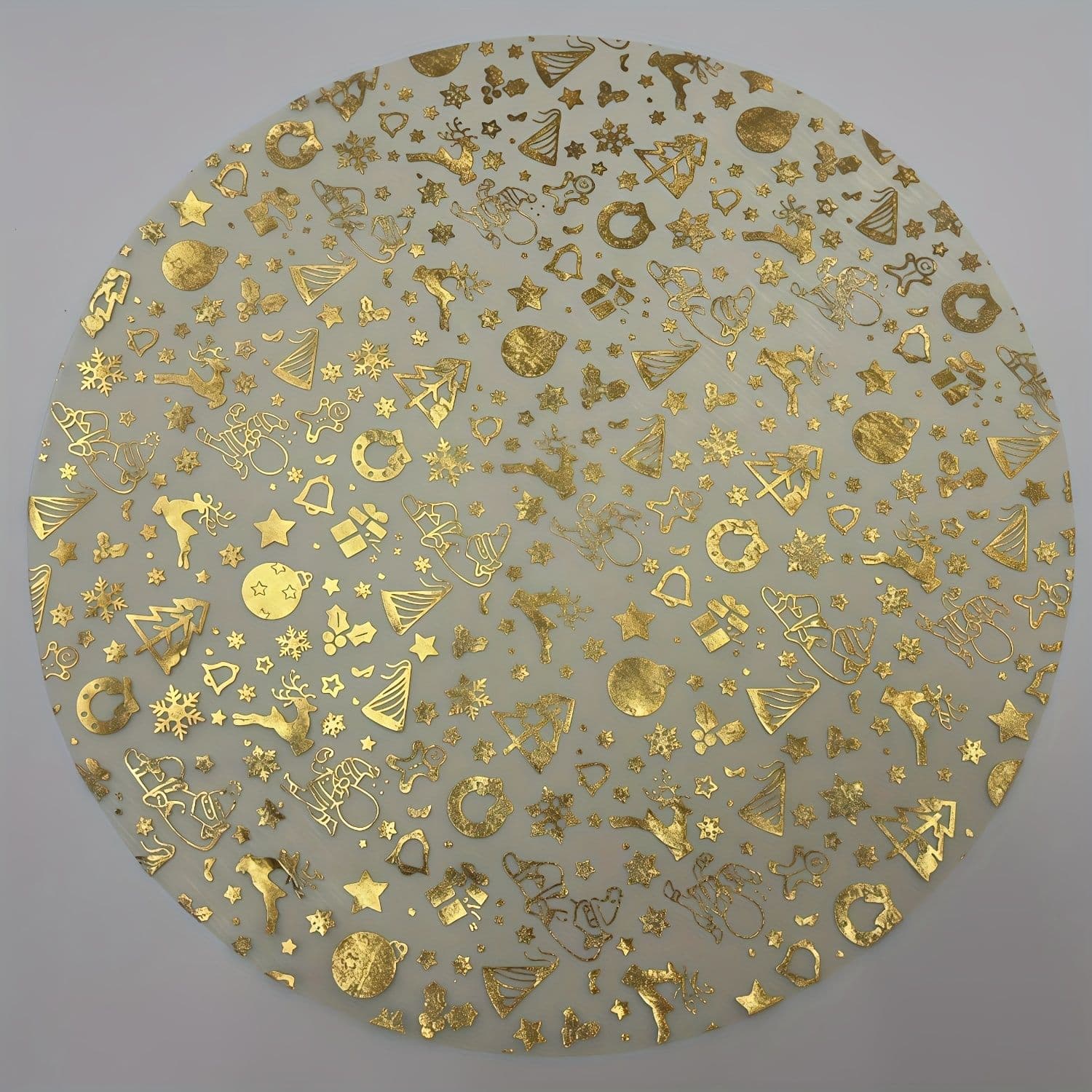 Cross-border Cartoon Gold Foil, Gold, Golden Foil Placemats, Disposable Round Design, Suitable for Birthday Parties,
