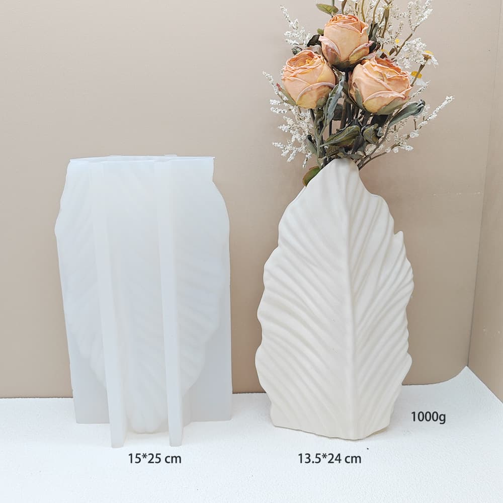 Leaf-shaped resin vase concrete cement mold large flower vase plaster mold home furnishings