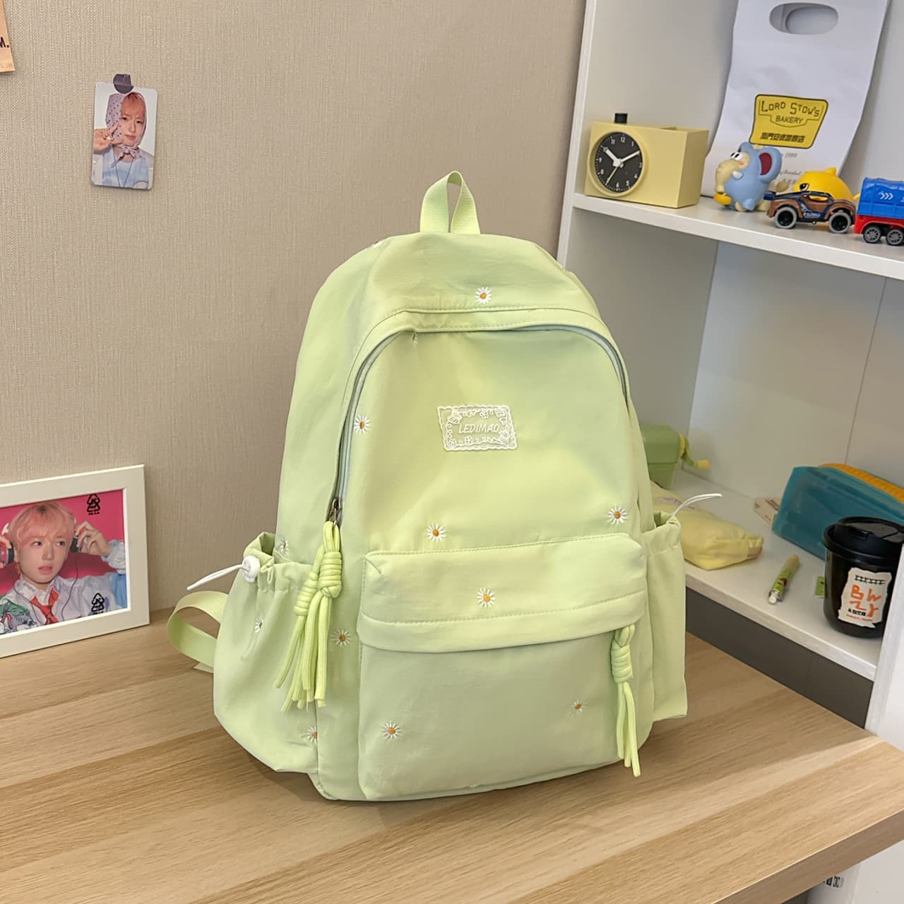 Japanese Ins High School Student Backpack for Girls, Middle School College Style Solid Color Simple Versatile Backpack