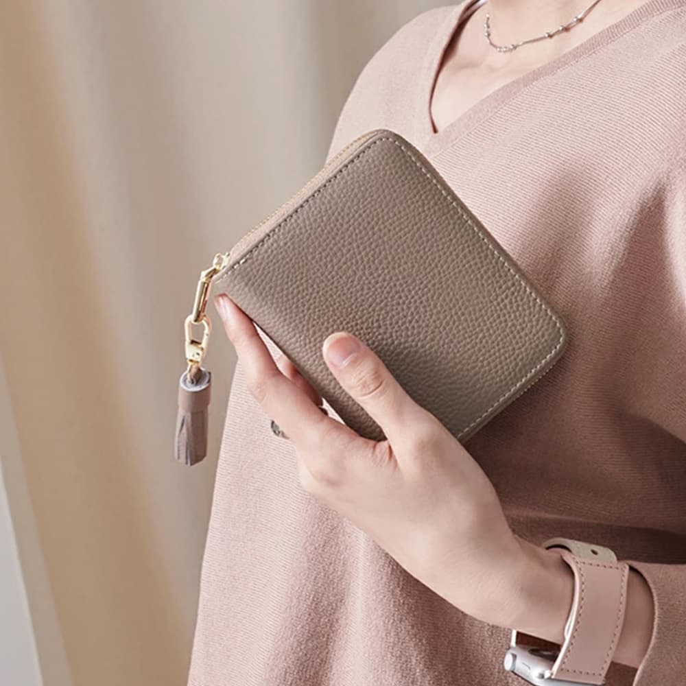 Japanese Style Women's Wallet Multi-Slot Large Capacity Genuine Leather Money Clip Short Top Grain Leather Korean Zipper Coin Purse