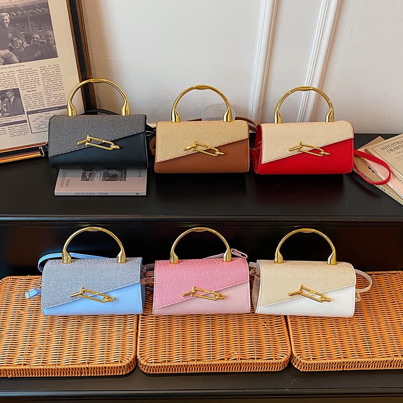 Cross-border bags, women's lock box bags, small square bags, niche fashion single shoulder crossbody bags, textured spring and summer fashion crossbody bags