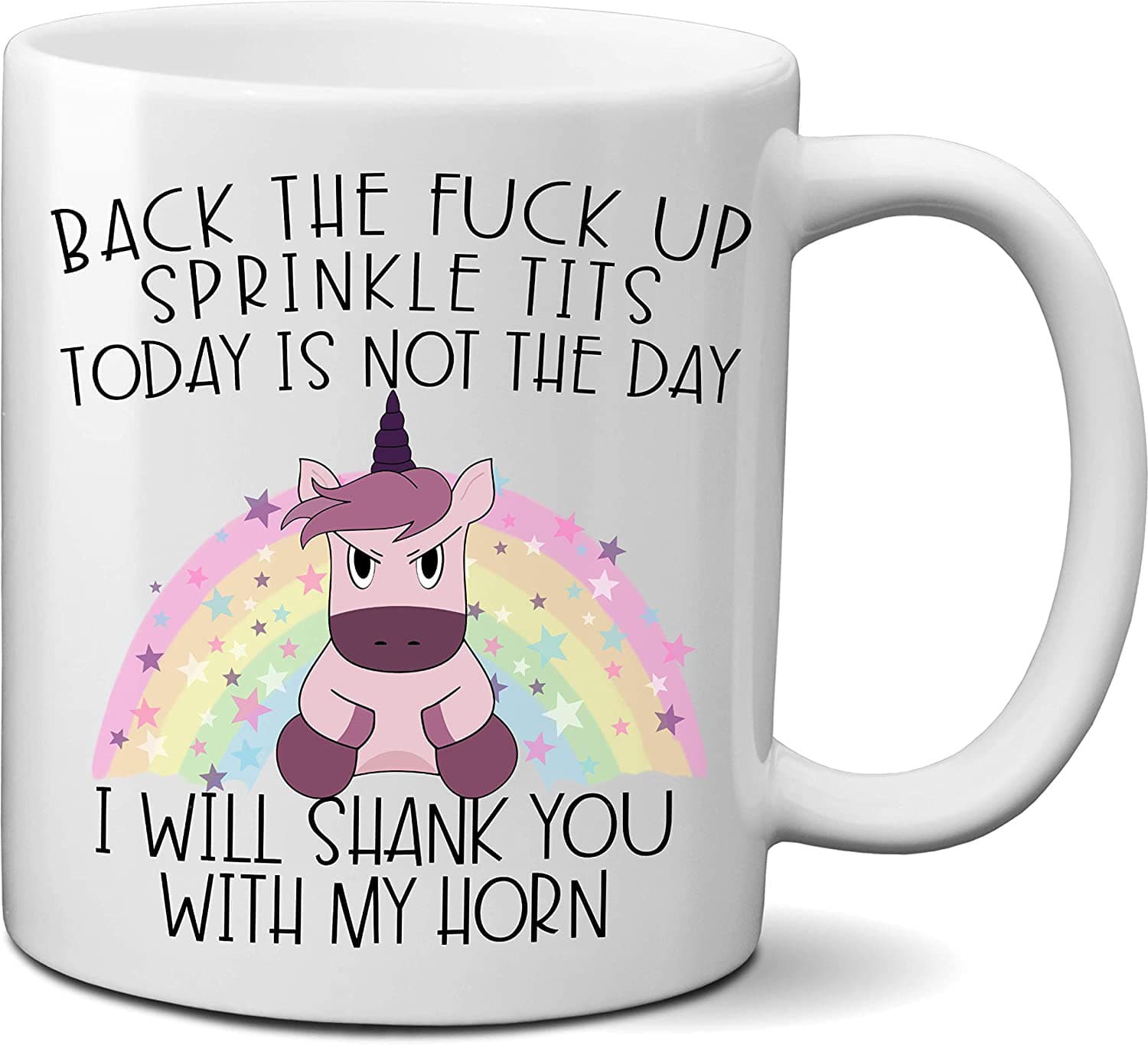 Ceramic Unicorn Coffee Mug Back the Fuck up Sprinkle Design American Style Business Gifts Birthday Thanksgiving Gifts