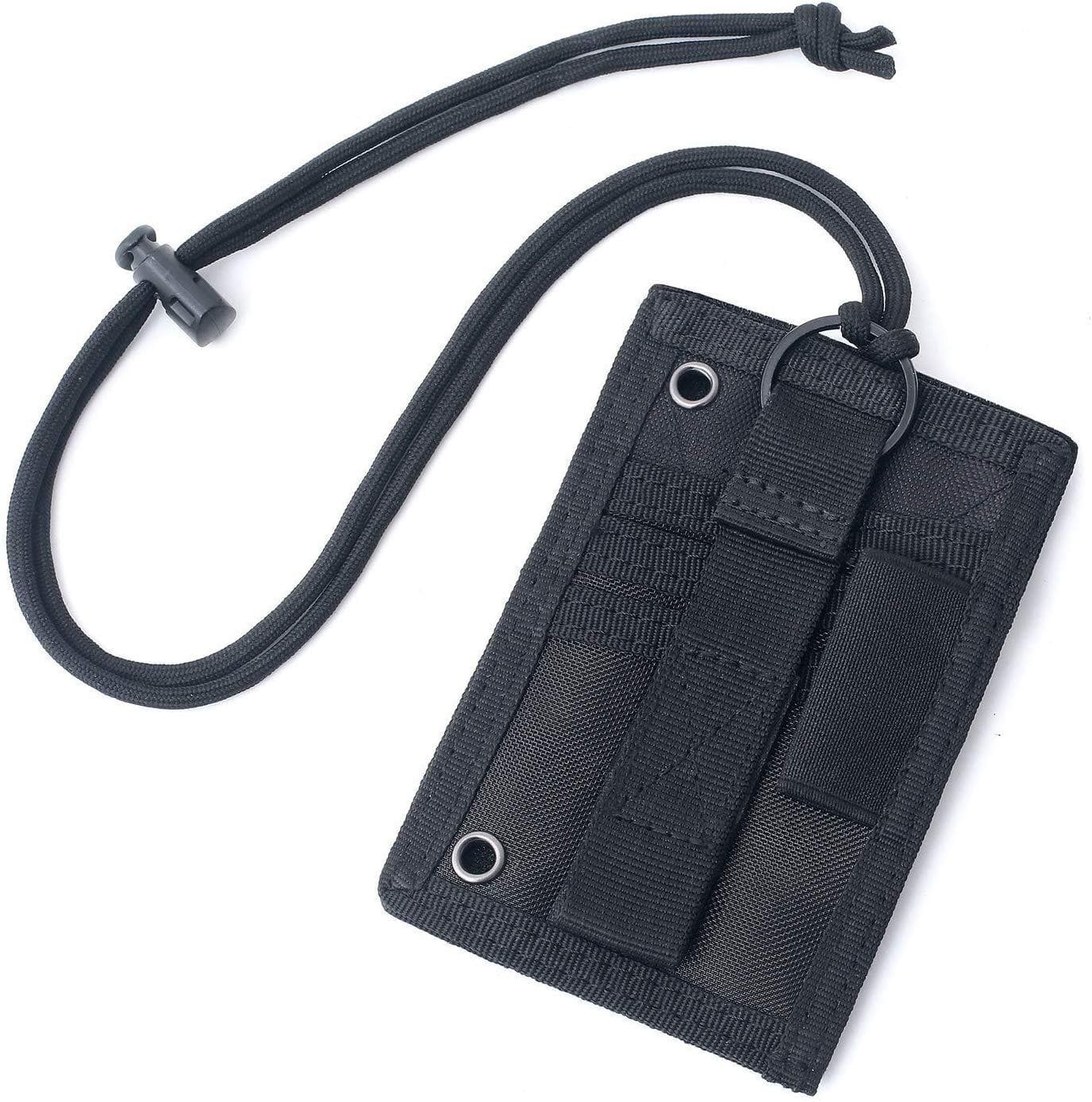 Outdoor Waterproof Document Pouch Multi-functional ID Card Holder Portable Card Case with Retractable Lanyard Work Badge Holder