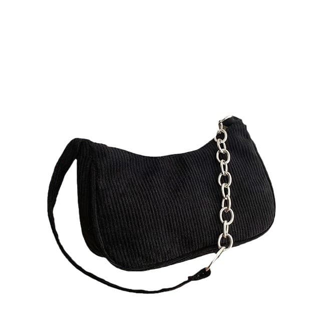 New Fall/Winter Women's Handbag Small Square Bag Plush Shoulder Bag Fashion Corduroy Underarm Baguette Bag