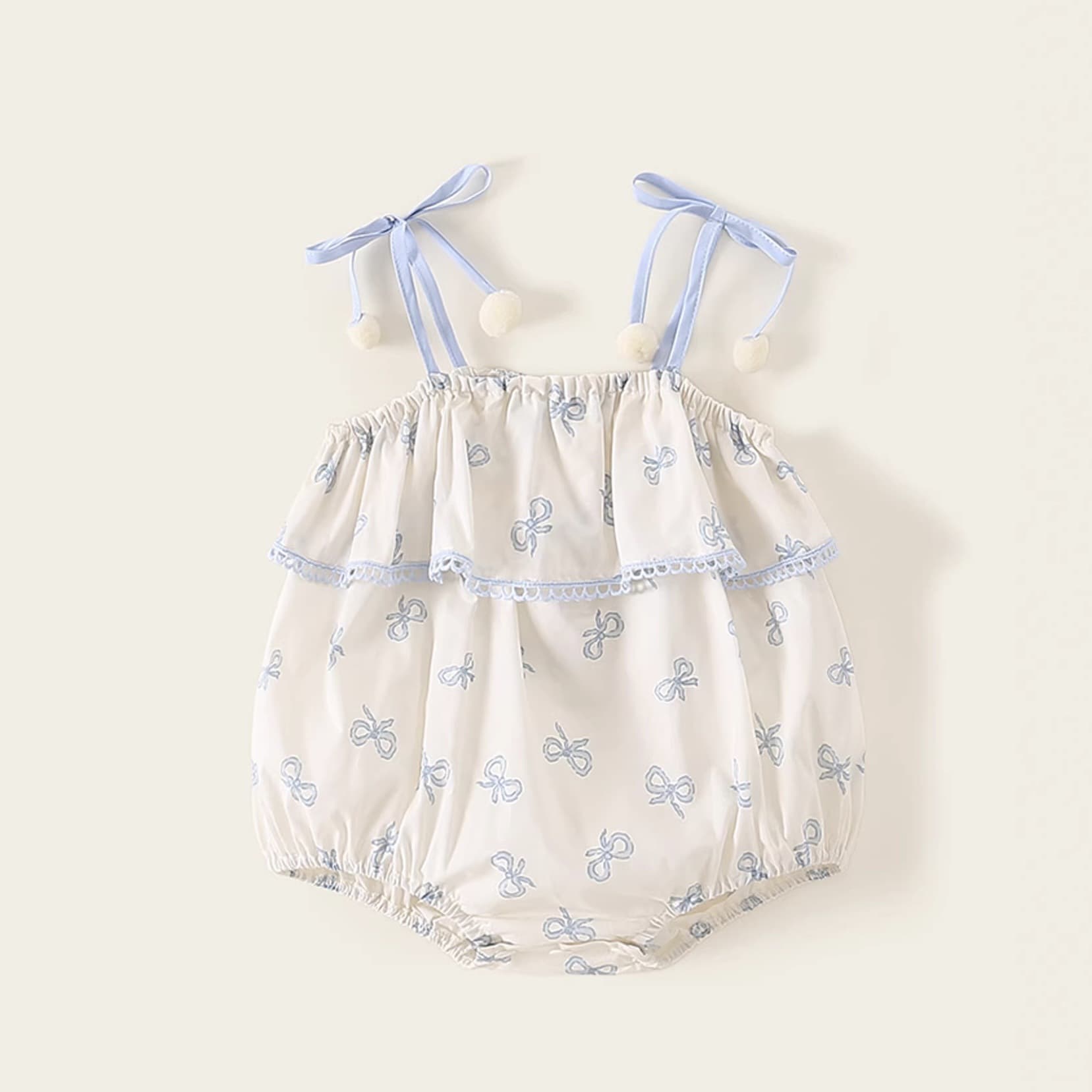 Newborn Baby Bodysuit Summer New Style Thin Crawling Suit Infant Girls Onesie Triangle Crawling Suit Full Moon H-Along