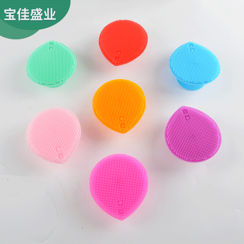 Soft Silicone Makeup Remover Brush Double Sided Heart Shape Baby Shampoo Bathing Face Washing Brush Gentle on Skin