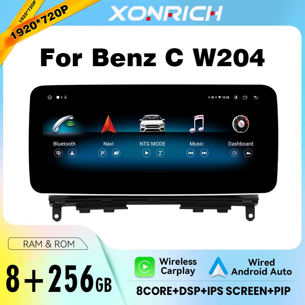 For Mercedes Benz C-Class W204 2007 to 2010 Android Large Screen Navigation Car