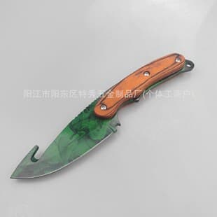 Cross-border CSGO Gut Knife Wood Handle Straight Knife Outdoor EDC Knife CS2 Various Skins In Stock