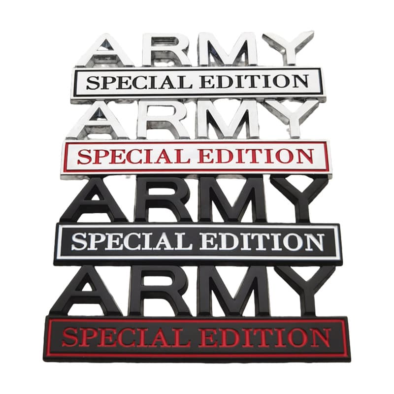 Car Emblem Auto Modification Badge ARMY Fender Badge Metal EDITION Body Sticker Rear Badge for Cross-Border Export