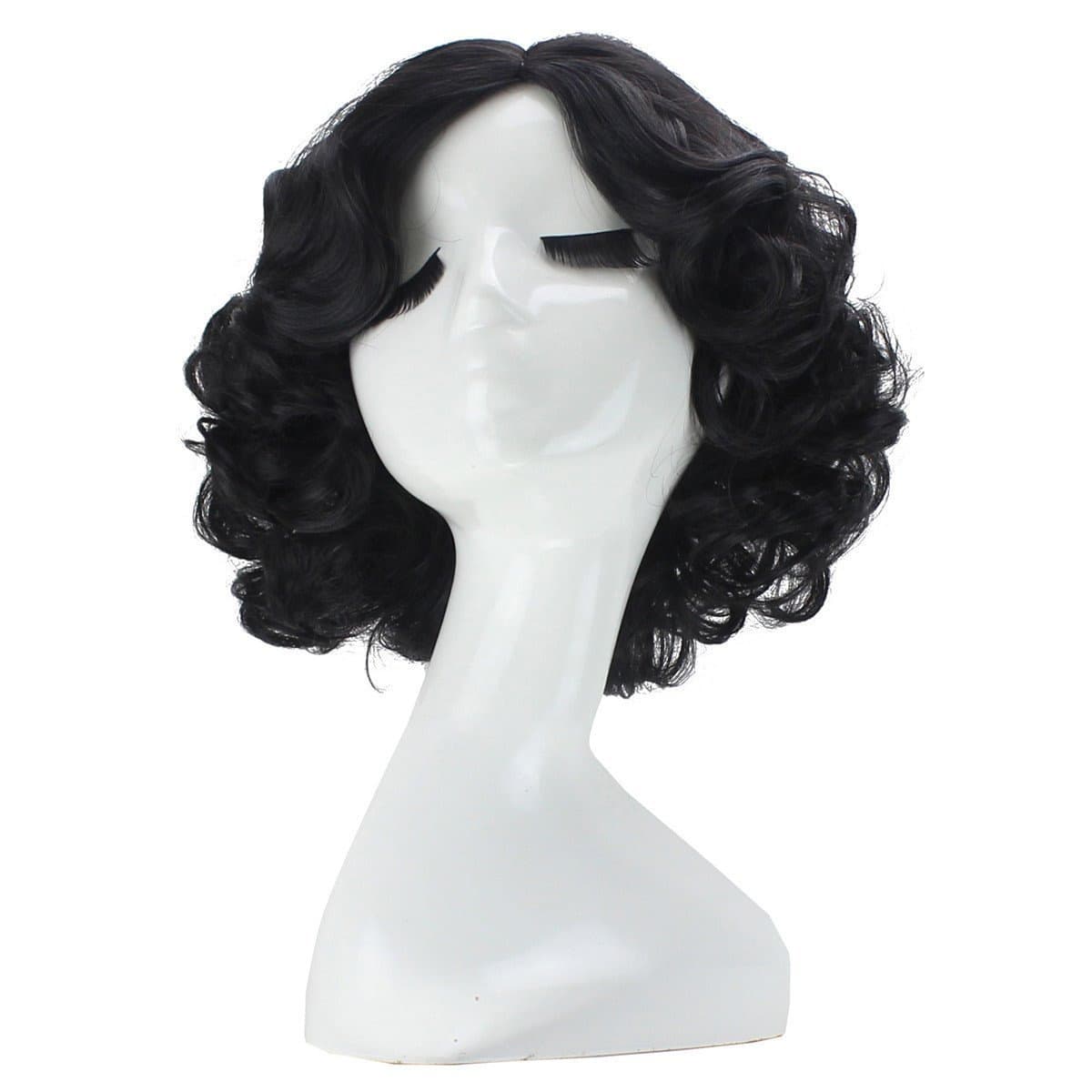 Classic Anime Snow White Cosplay Wig Black Short Curly Wig Women's Wig Factory Direct Sale