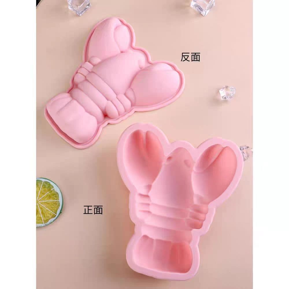 Internet celebrity large lobster single 4-inch crayfish silicone mold baking cake mold wax bottle sugar-shaped glue mold