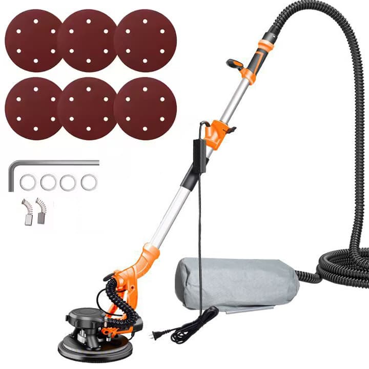 225MM Wall Sander Wall Putty Sander Dust Extraction with Light Long Pole Wall Grinding Machine