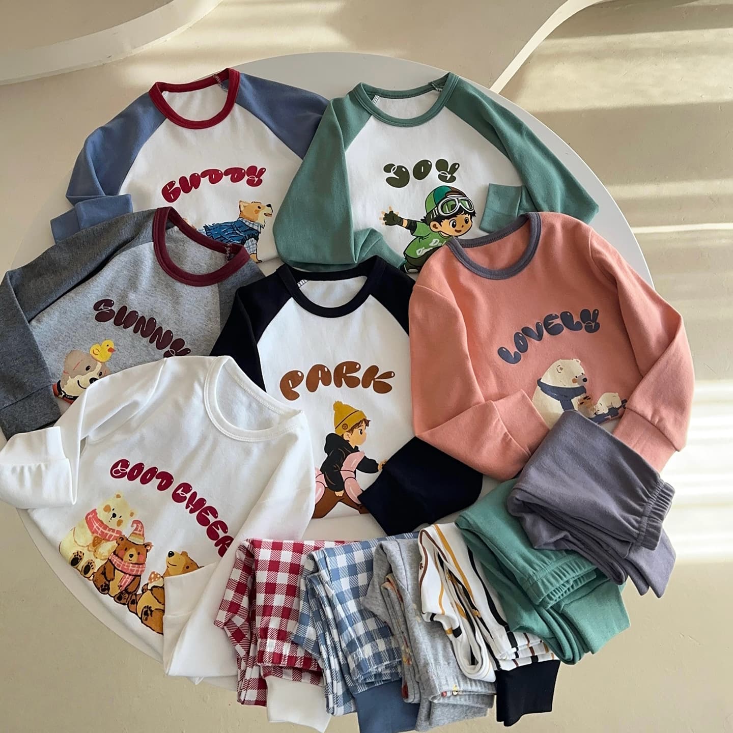 New Children's Cartoon Autumn Thermal Set Boys' Warm Underwear Girls' Cotton Long Johns Pajamas