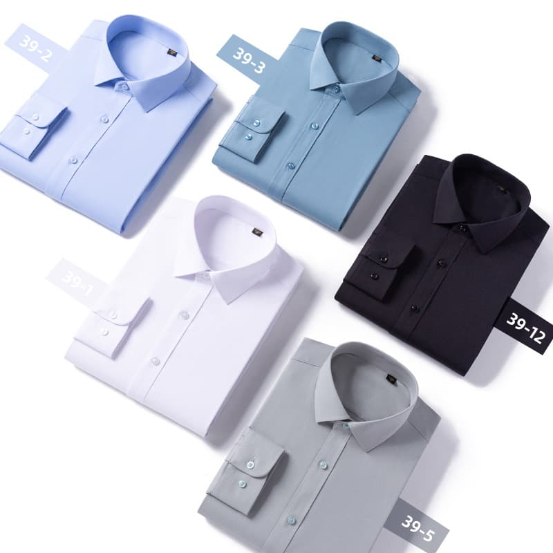 2026 Wrinkle-Free White Shirt Men's Long Sleeve Business Menswear New Modal Stretch Solid Color Dress Shirt