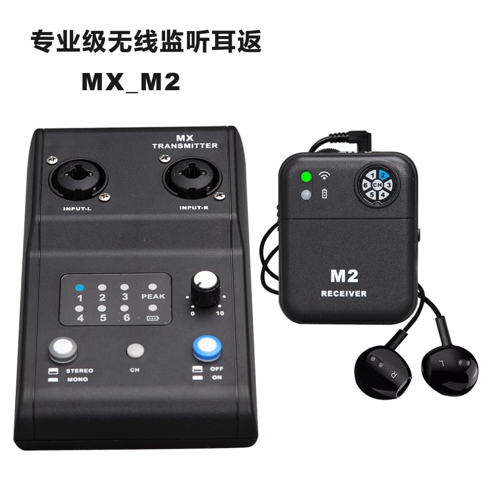 Wireless In-Ear Monitor Receiver 2.4G Low Latency Stage Sound Monitoring System 6-Channel Transmitter