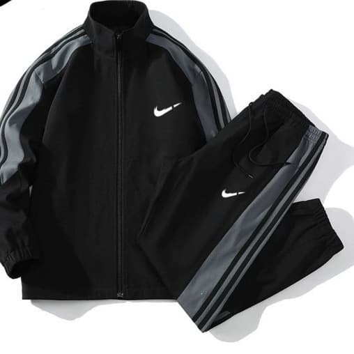 Men's 2025 Autumn Stand Collar Sports Leisure Suit Men's Cardigan Jacket Coat Running Fitness Wear Two-piece Set