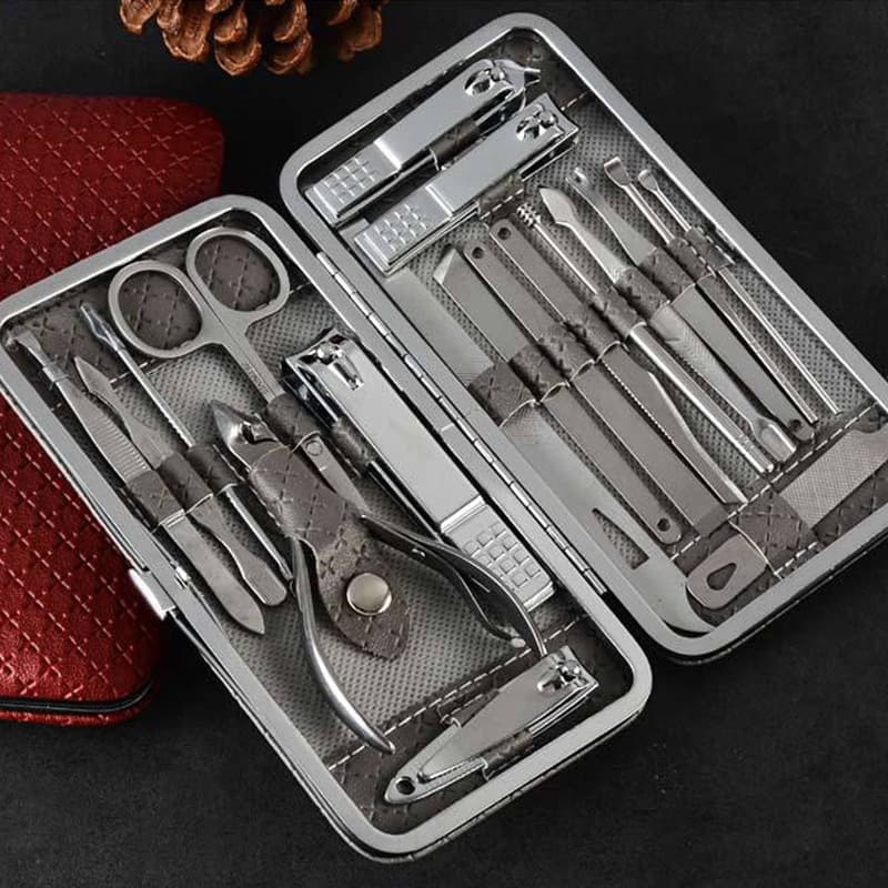 Carbon Steel 19-Piece Nail Clipper Beauty Set, Complete Nail Care Kit with Nail Clippers and Manicure Tools