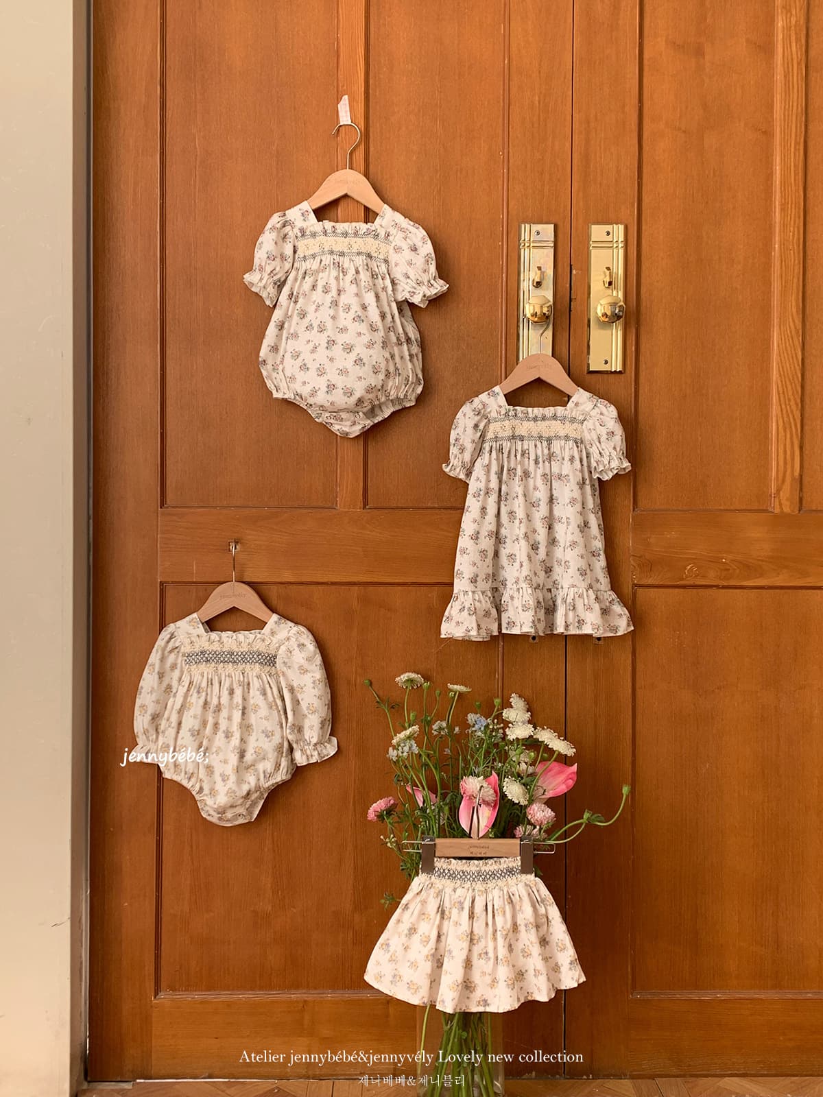 jennybebe26 spring and summer new baby retro floral romper bag fart clothing baby girl puff sleeve dress