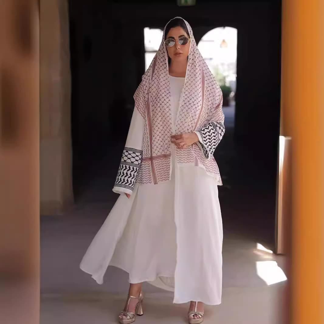 763 Fashionable Best-Selling Solid Color Cardigan Embroidered Casual Vacation Open Abaya