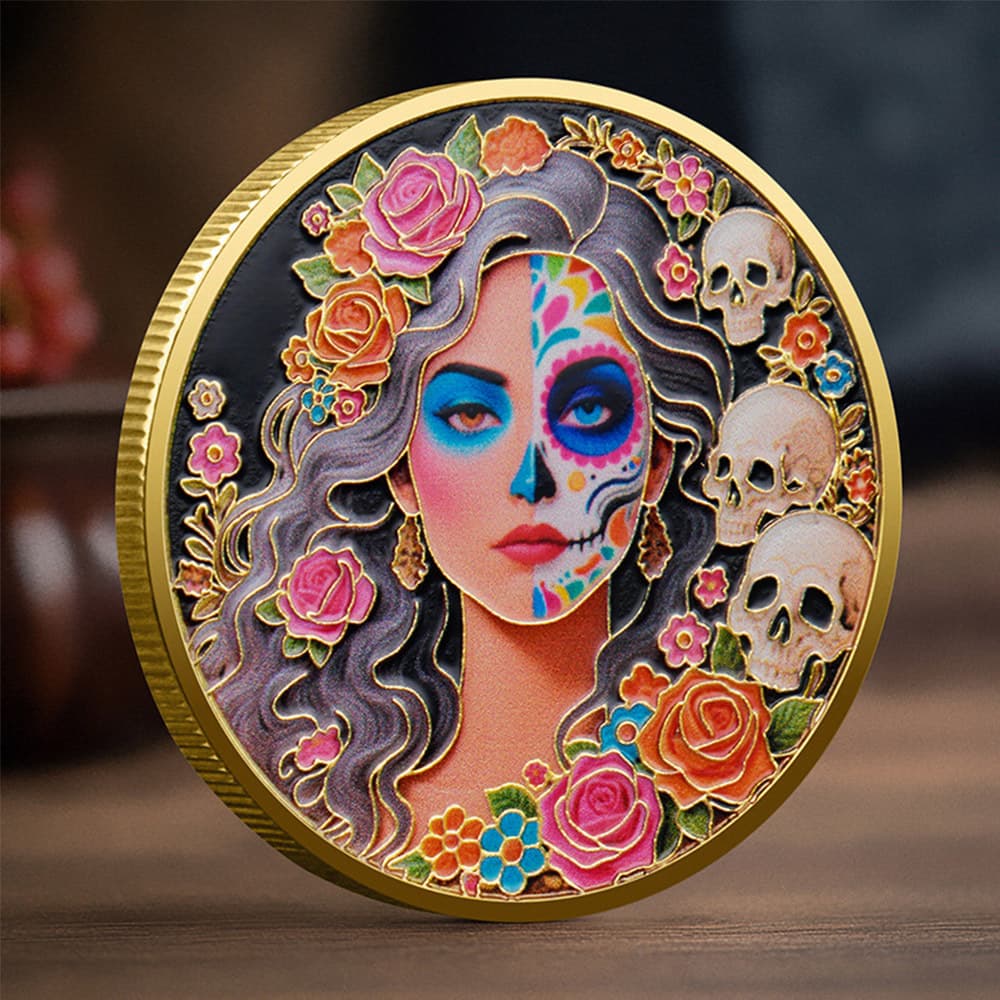 Color Print Rose Sailor's Creed Commemorative Coin Metal Craft Collection Commemorative Medal Enthusiast Collection Coin
