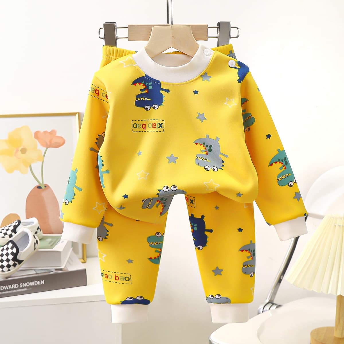 Kids Thermal Underwear Set Baby Pajamas Infant Clothes Boys Girls Autumn Winter Loungewear Dropshipping Fleece-Lined Warm