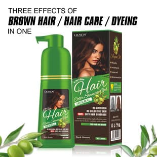 LICHEN Herbal Formula Ammonia-Free Dark Brown Gray Hair Coverage Shampoo Gel Direct Supply from Factory for Cross-Border E-commerce
