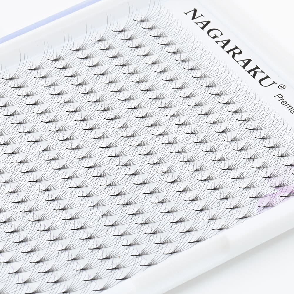 NAGARAKU 16-Row Large Box Tapered Tip Eyelash Extensions 4D 5D 6D 10D 9-14mm Mixed Glue-Dipped Blooming Lashes