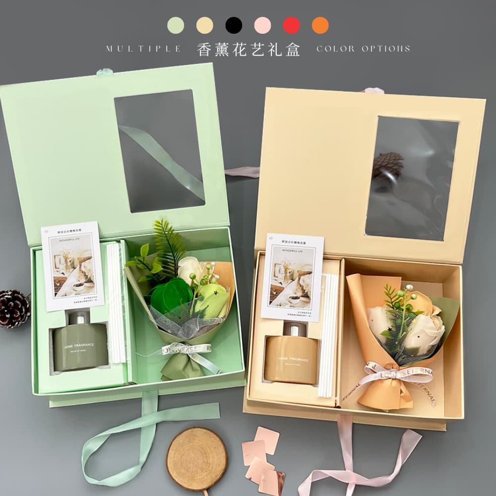 Souvenir Aromatherapy Gift Box Mini Bouquet Preserved Flowers Graduation Gift Valentine's Day Gift Premium Bouquet