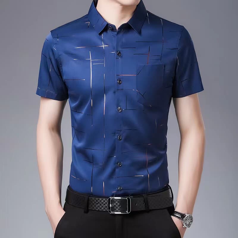 Cross-border Hot Summer Men's Solid Tencel Ice-touch Cotton Short-sleeve High-end T-shirt with Rhinestone Embroidery
